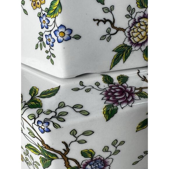 Classic Galt Lidded Ginger Jar – Floral Chinoiserie Porcelain – 10” – China Vtg - Picture 12 of 16